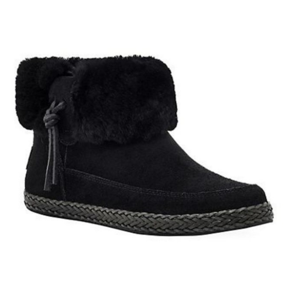 Ugg Elowen Suede Moccasin Ankle Boots Fur Sherpa Sheepskin Shearling Boots #555